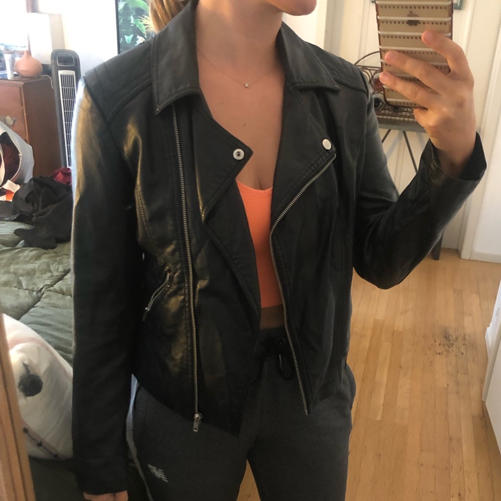 Vegan leather moto jacket